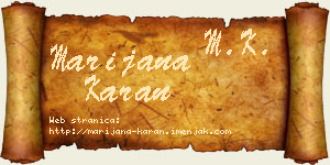 Marijana Karan vizit kartica